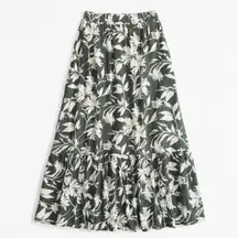 Abercrombie & Fitch Green and White Flora Maxi Skirt (Part of matching set)