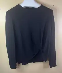 SHOP DYI Women's Twist Front Long Sleeve Black Size‎ Small Athletic Yoga Active