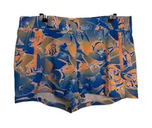 Columbia PFG Tidal II Shorts Womens Large Blue Orange Fish Print Omni-Shade