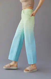 Urban Outfitters BDG High Wide Relaxed Jean Ombre‎ Green Blue 29 Waist