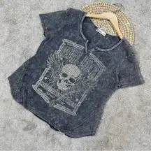 Vocal Women’s Rebel Rock Race Team Motorcycle Club Tee Embellished Graphic L