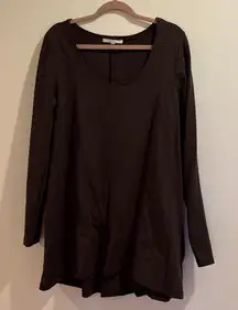 bryn Walker Dark Brown Long Sleeve Top
