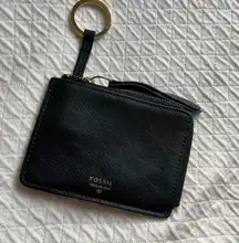Fossil zip-card case / small card holder with keyring / ID window 