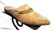 Steven Madden Favored Tan Chain Loafer Mules Flats