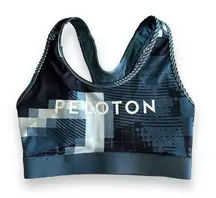 Adidas New Peloton  BT H.RDY Sports Medium Support Bra Blue Print Racerback Small