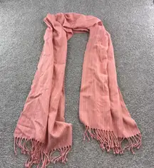 Abercrombie & Fitch Peach Striped Scarf Fringe Womens Cozy Wool‎ Blend Casual
