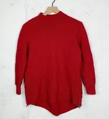 Uniq X Urban Outfitters Red Mock Neck Ribbed Sweater Size Medium