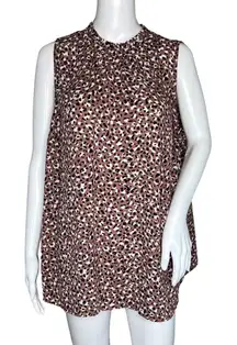 Torrid Shirt Womens 1X Brown Leopard Print ‎ Georgette Blouse Cheetah Bold Edgy