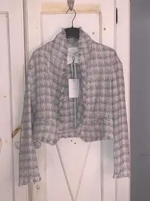 Cropped Silver Tweed Suit Jacket (NEW)