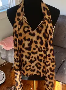 L'AGENCE Silk Leopard Print Sleeveless silk blouse with neck bow size XS