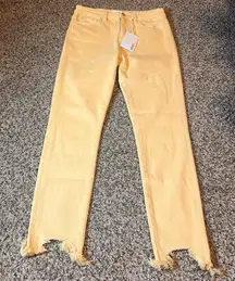 Vervet Los Angeles Frayed Hem Yellow Jeans Women's Size 26 Denim Pants