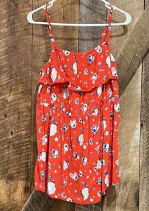 TORRID Red Floral Ruffle Babydoll Top size 2