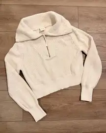 Varley Mentone Half Zip Knit Pullover Medium 100% Cotton