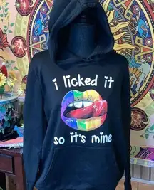 I licked it so it’s mine womens black medium hoodie