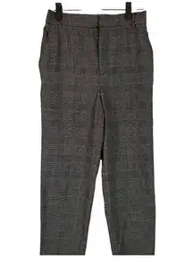 ZARA  Gray Glen Check Plaid Business Career Straight Pants Trousers Women Sz M