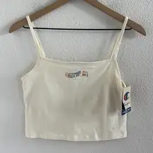 NWT Champion Retro Cream Branded Cami Baby Tank Top Medium