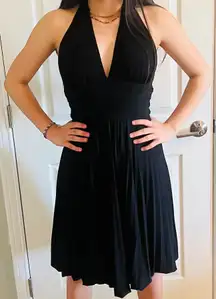 Black Low V Neck Dress