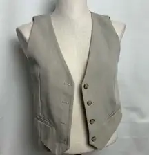Zara Stylish Beige Vest with Button Detail XS NWT