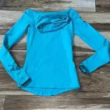 Nike pro blue cowl neck pullover sweatshirt