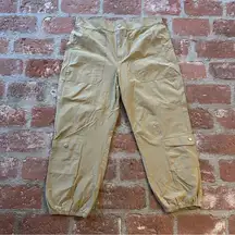 CAbi Tan Khaki Galaxy Cargo button fly size Large pants with pockets
