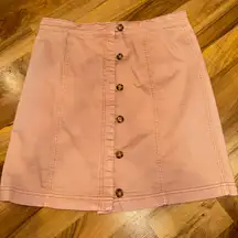 Listicle women’s skirt size large‎ button up front peachy pink color