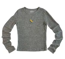 Hollister  XS Gray Long Sleeve Must Have Collection Baby Tee Ribbed