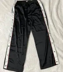 For The Republic faux tearaway pants black w/ white & red stripe size M NWT