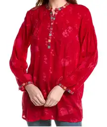 Johnny Was Santa Fe Leta Tunic in Cherries Jubilee Pink sz small