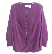 Kathie Lee Vintage Purple Blazer Jacket Shoulder Pads