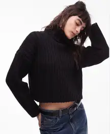 NWT TopShop ASOS Rib Crop Turtleneck Wool Sweater
