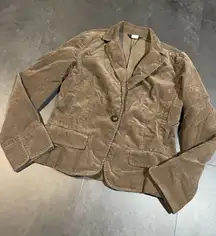 J Crew Sz 8 Brown Corduroy‎ Blazer  Preppy Classic 1 Button Pockets S-308
