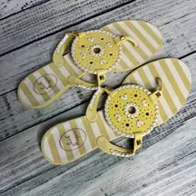 Jack Rogers Jelly Sandals Women’s Size 10 Yellow Striped Flip Flops 10