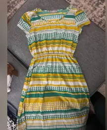 Striped Green and Yellow Dress