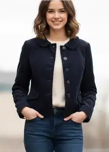 J. Crew NAVY BLUE Corduroy Blazer Jacket Womens Size 10