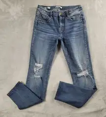 Vigoss Women's Jeans 27 Jagger Skinny Blue Denim Distressed