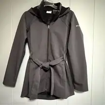 COLUMBIA Take to the Streets II Trench Coat  Tie Waist Hood Gray Size Small