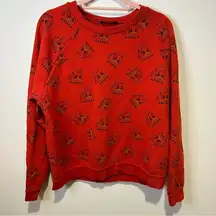 disney x american eagle donald duck fiesty christmas crewneck sweatshirt