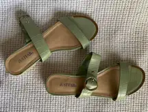 Light Green Faux Alligator Skin Sandals