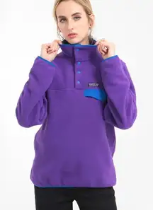Patagonia Purple Snap Pullover Lightweight Sweater Small