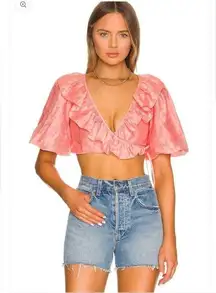 Tularosa Hailey Wrap Top Coral Medium Revolve
