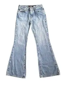 Bongo Women’s Vintage 90s Y2K Mid Rise Denim Flare Blue Jeans Casual Trendy Sz 5