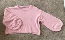 Vestique Baby Pink Balloon Sleeve Soft Sweater Size Small