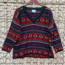 Vintage 90s Croquet geometric knit ugly sweater