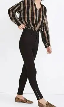 Madewell High-Rise 11" Roadtripper Jeans Womens Size 27 Black‎ Stretch Ankle Zip