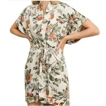 VICI Floral Kimono Dolman V-Neck Short Sleeves Dress Flowy S Boho