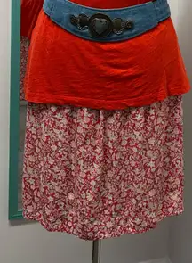 Loft floral elastic waist skirt.  Belt shown sold separately