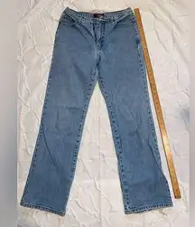 VINTAGE American Eagle Flare Women's Jeans Light Wash Distressed Mid/Low Rise