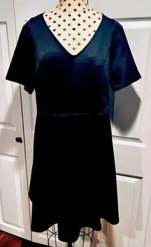 Ava & Viv Black Satin A-line Dress Size X (XL 1X)