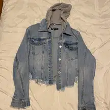 Cropped Jean Jacket with Hood