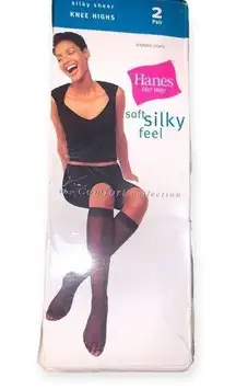 Hanes Her Way Silky Sheer Knee Highs One Size Fits Most Almost There